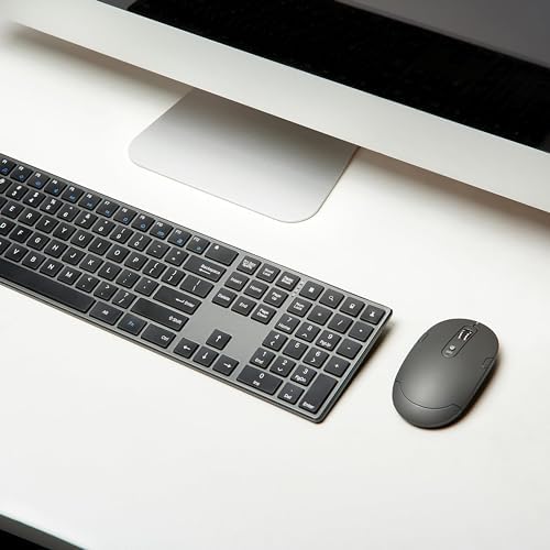 Amazon Basics Ultra Premium Wireless Keyboard and Mouse Combo, Rechargeable, Full-Size with Number Pad, Sleek Design, Plug and Play, Quiet Typing, 2.4GHz USB Receiver, Black : Electronics - Image 9