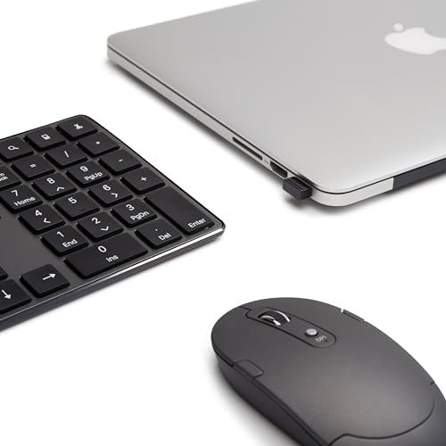 Amazon Basics Ultra Premium Wireless Keyboard and Mouse Combo, Rechargeable, Full-Size with Number Pad, Sleek Design, Plug and Play, Quiet Typing, 2.4GHz USB Receiver, Black : Electronics - Image 8