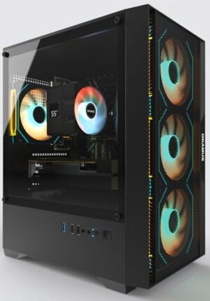 OKAMUS Gaming PC, i7 CPU Up to 4.0GHz, RX 590 2304 SP 8GB DDR5 Graphics Card, 512 GB M.2, 16 GB RAM Pre-Built Computer, ARGB Fans x 4, Win 11 Home，WiFi 6 + BT 5.3, 550W PSU (RX 590+512GB+16GB) : Electronics