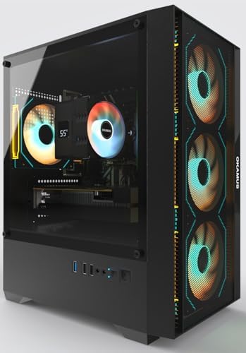 OKAMUS Gaming PC, i7 CPU Up to 4.0GHz, RX 590 2304 SP 8GB DDR5 Graphics Card, 512 GB M.2, 16 GB RAM Pre-Built Computer, ARGB Fans x 4, Win 11 Home,WiFi 6 + BT 5.3, 550W PSU (RX 590+512GB+16GB) : Electronics