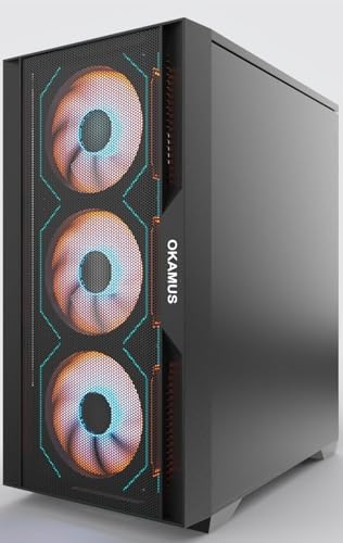 OKAMUS Gaming PC, i7 CPU Up to 4.0GHz, RX 590 2304 SP 8GB DDR5 Graphics Card, 512 GB M.2, 16 GB RAM Pre-Built Computer, ARGB Fans x 4, Win 11 Home,WiFi 6 + BT 5.3, 550W PSU (RX 590+512GB+16GB) : Electronics - Image 5