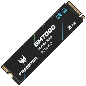 Predator M.2 SSD 2TB GM7000 with DRAM cache NVMe 1.4 2280 PCIe Gen4×4 Ultra high speed (maximum read: 7400MB/s, max write: 6700MB/s) 3D NAND TLC Internal SSD Compatible with PS5 Pro - BL.9BWWR.106 : Electronics