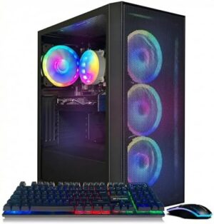 STGAubron Gaming PC Computer Desktop, Radeon RX 580 8G, Intel Core I7 8th up to 4.1GHz, 16G DDR4, 1T SSD, WiFi 6 & BT 5.2, RGB Fan x4, Windows 11 Home : Electronics