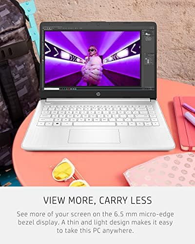HP 14 Laptop, Intel Celeron N4020, 4 GB RAM, 64 GB Storage, 14-inch Micro-edge HD Display, Windows 11 Home, Thin & Portable, 4K Graphics, One Year of Microsoft 365 (14-dq0040nr, Snowflake White) : Electronics - Image 7